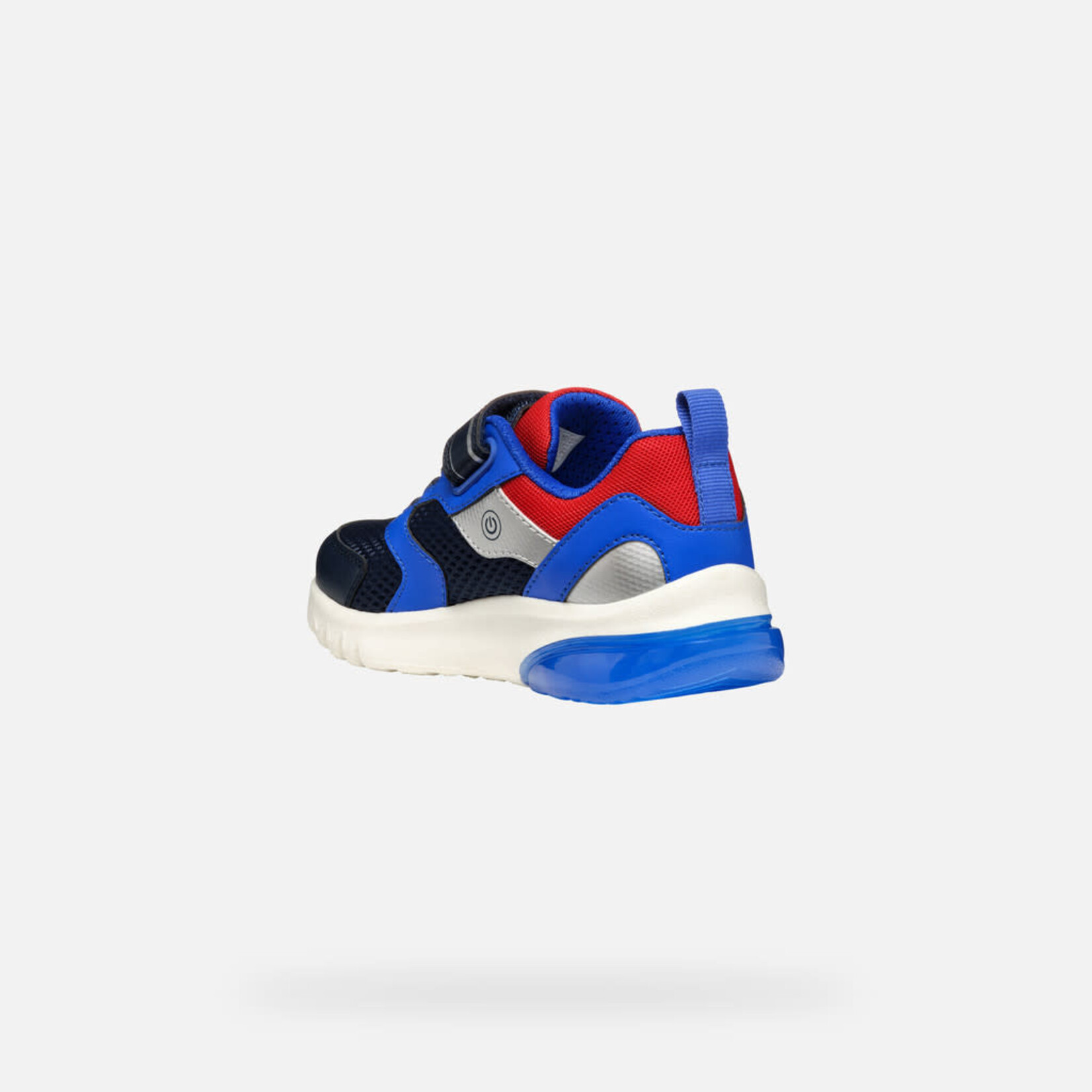 Geox GEOX - Sneaker with luminous sole 'J. Ciberdron C - Mesh + Geobuck' - Navy/Dark Red