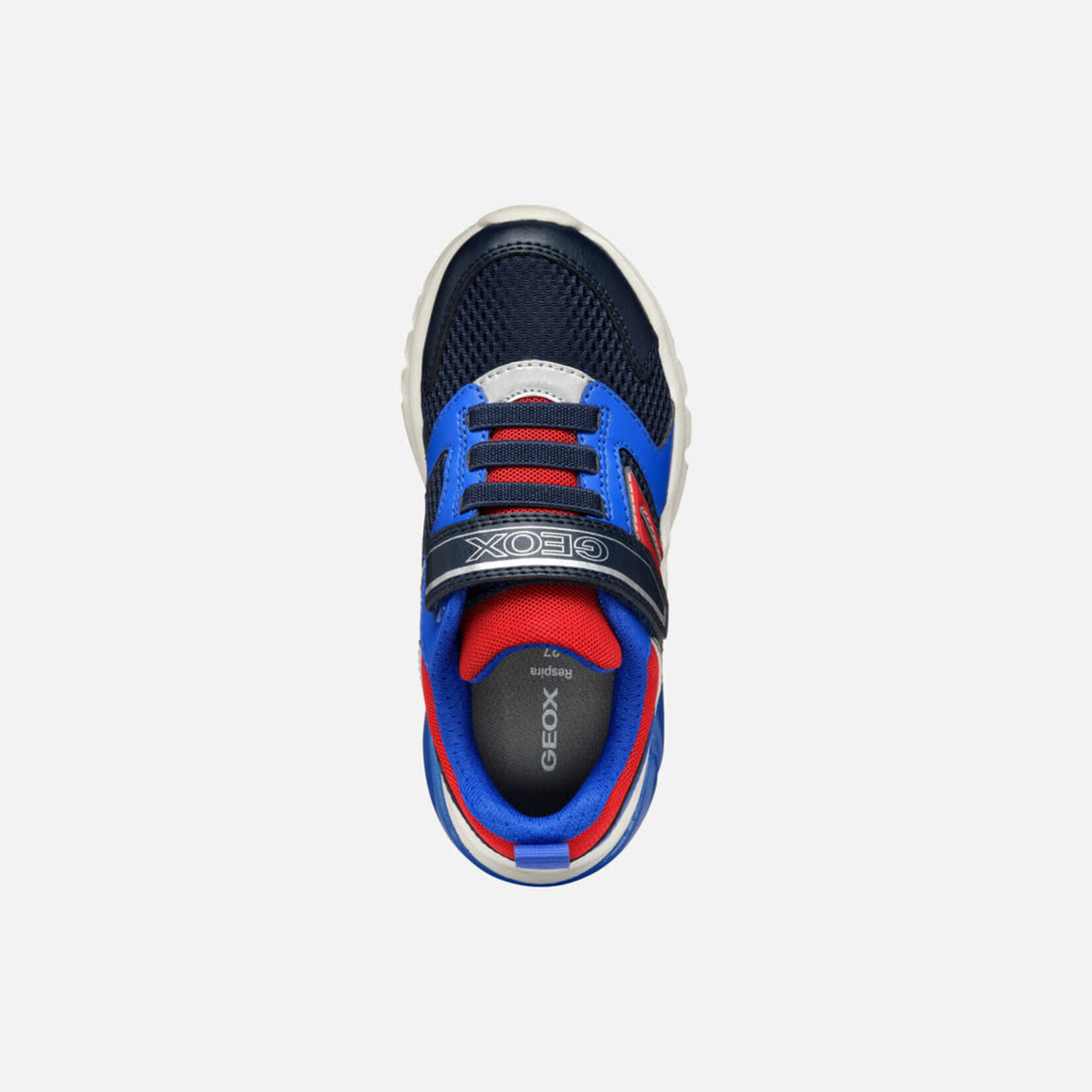 Geox GEOX - Sneaker with luminous sole 'J. Ciberdron C - Mesh + Geobuck' - Navy/Dark Red