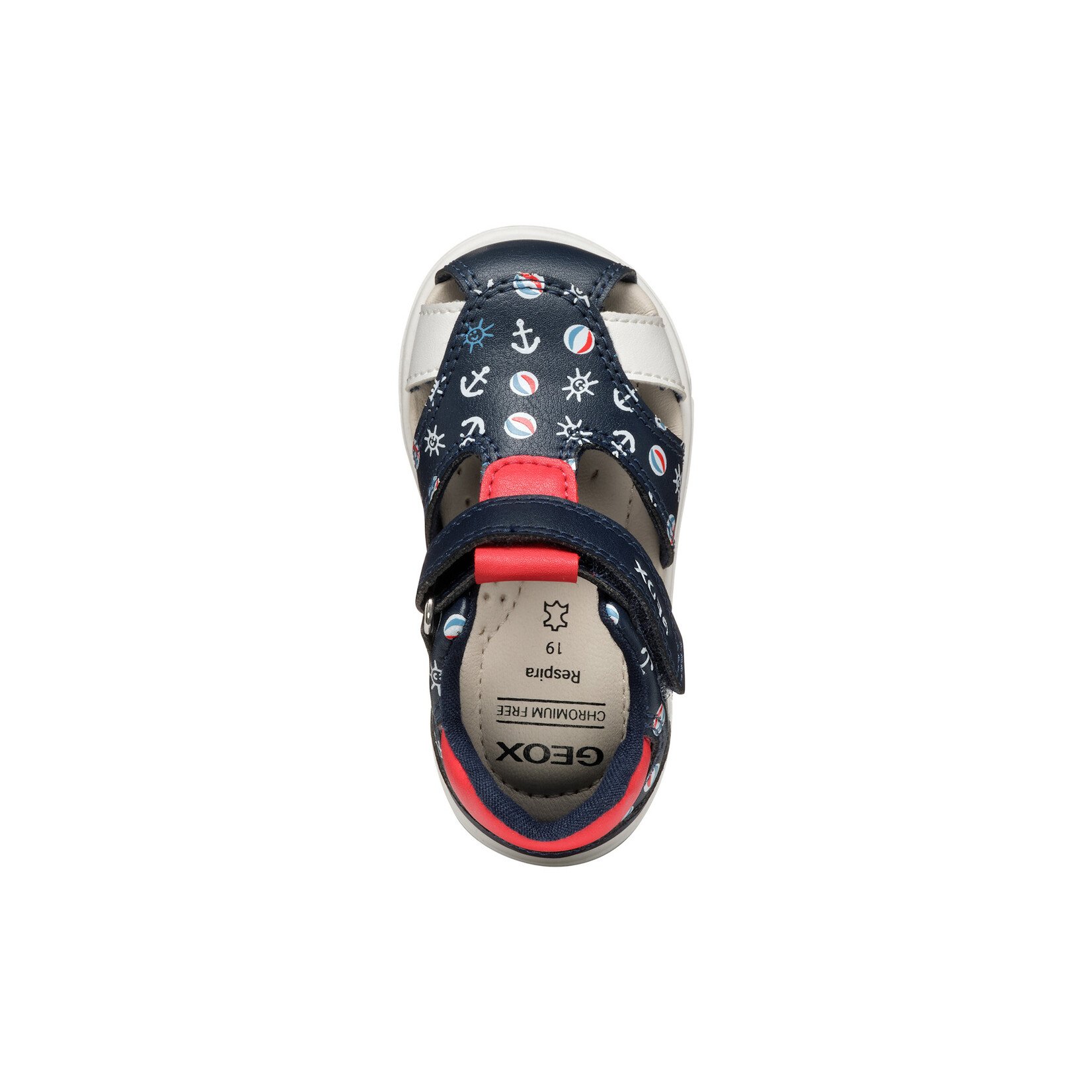 Geox GEOX - Sandales en cuir à bout fermé 'Zapito - Marine/Rouge'