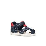 Geox GEOX - Closed Toe Leather Sandals 'Zapito - Navy/Red'