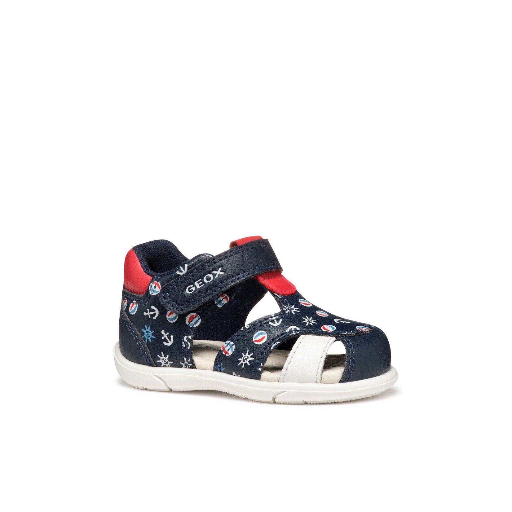Geox GEOX - Sandales en cuir à bout fermé 'Zapito - Marine/Rouge'