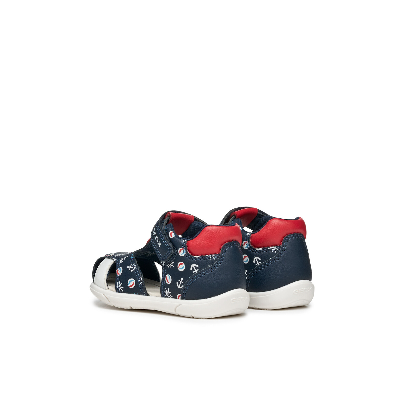 Geox GEOX - Sandales en cuir à bout fermé 'Zapito - Marine/Rouge'