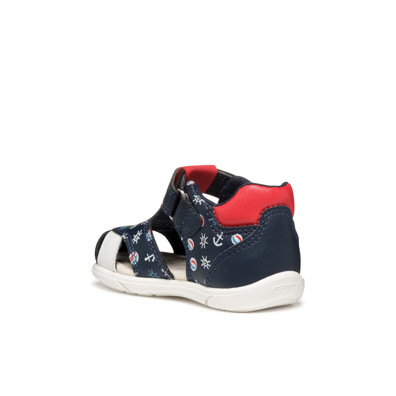 Geox GEOX - Sandales en cuir à bout fermé 'Zapito - Marine/Rouge'