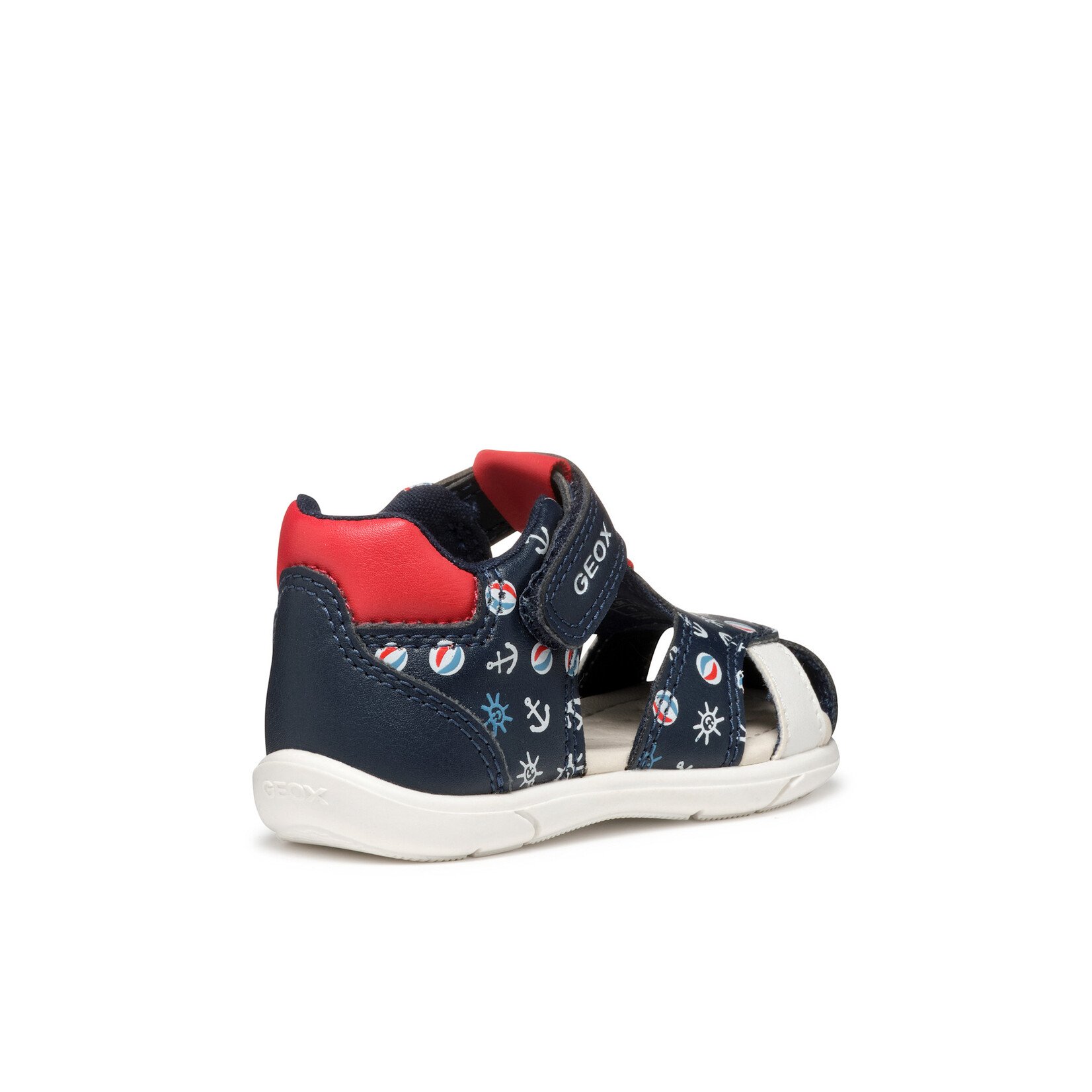 Geox GEOX - Sandales en cuir à bout fermé 'Zapito - Marine/Rouge'