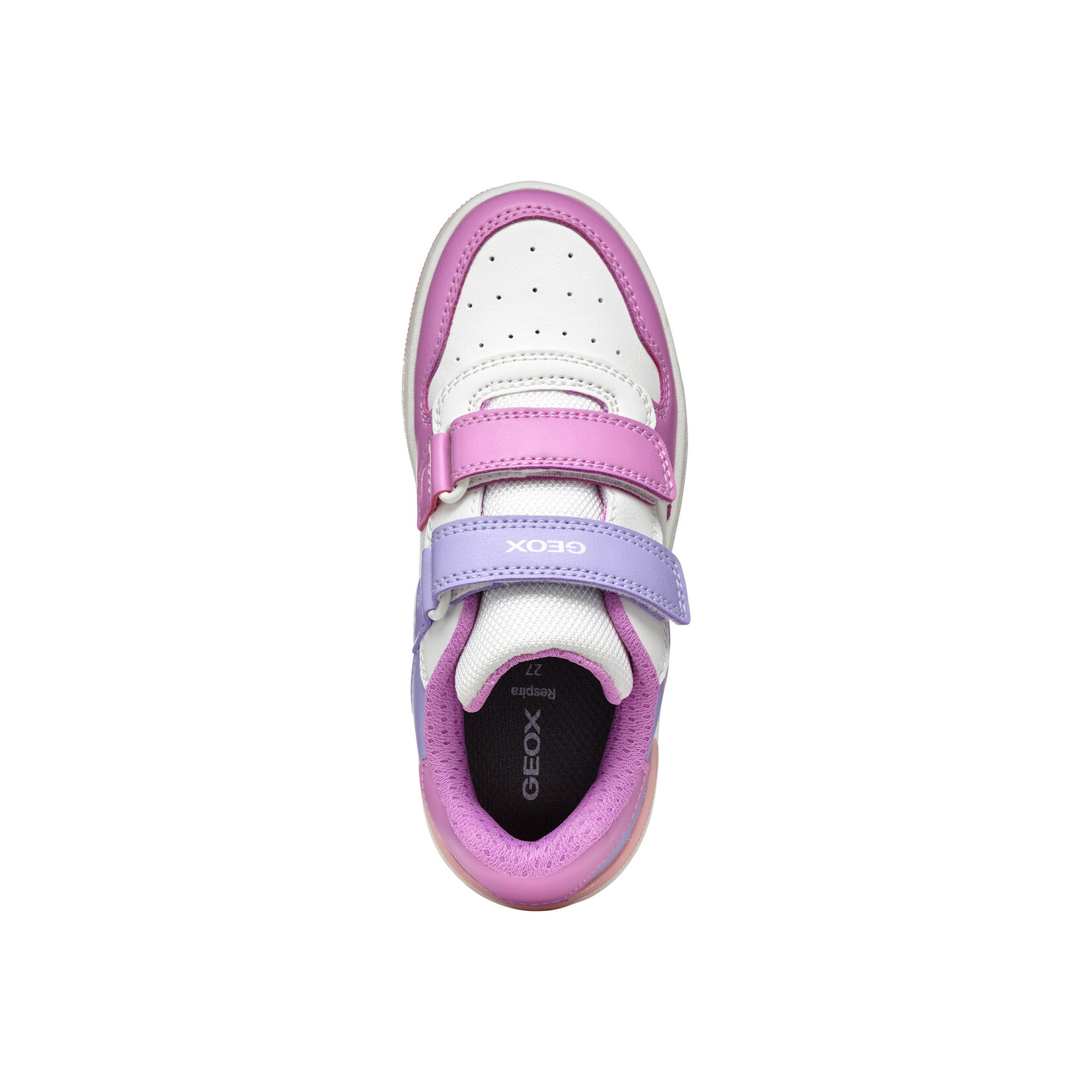 Geox GEOX - Chaussures de cuir synthétique blanc et pastel 'Washiba - White/Cyclamen'