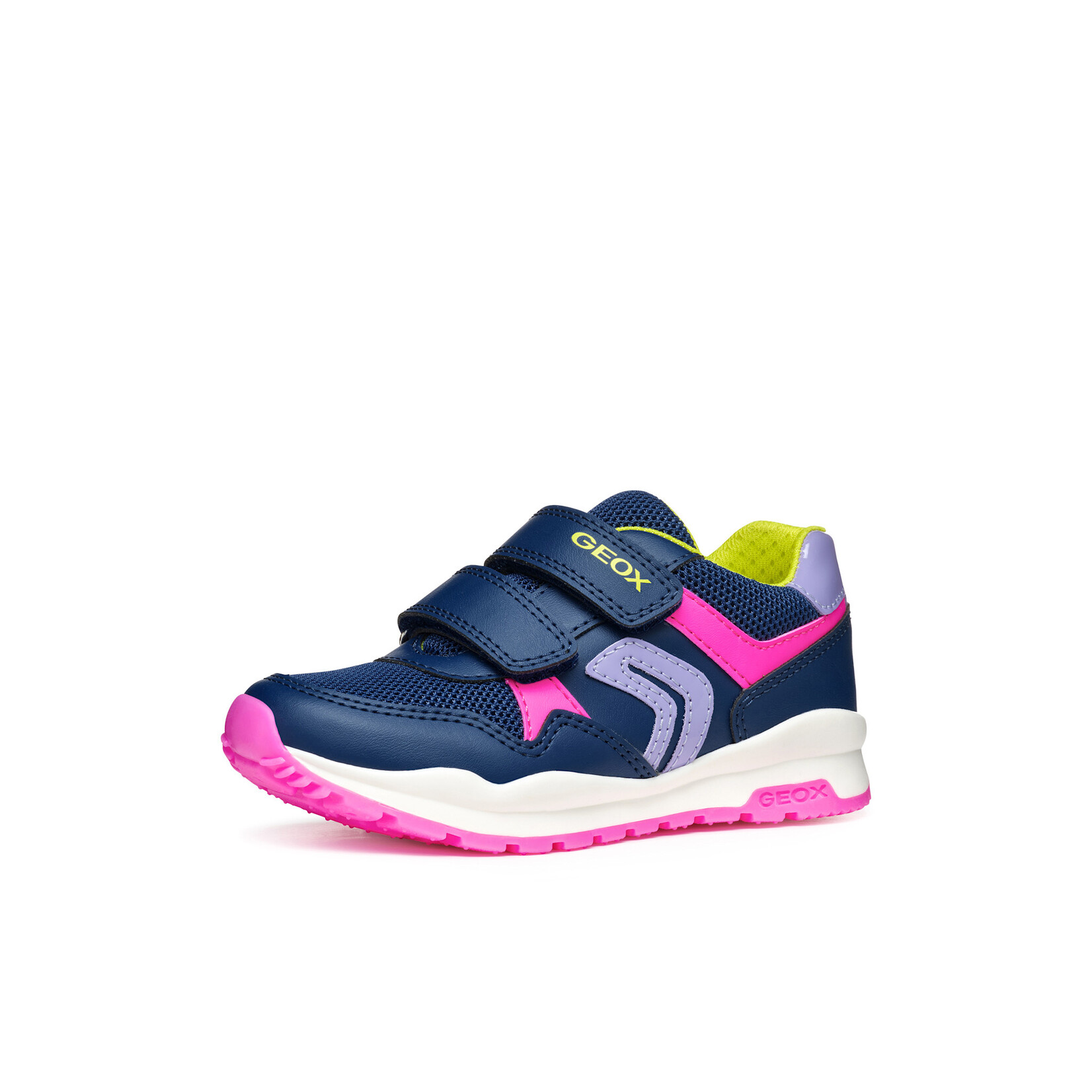 Geox GEOX - Chaussures de sport en cuir synthétique et mesh 'J Pavel G. A - Marine et Fuchsia fluo'