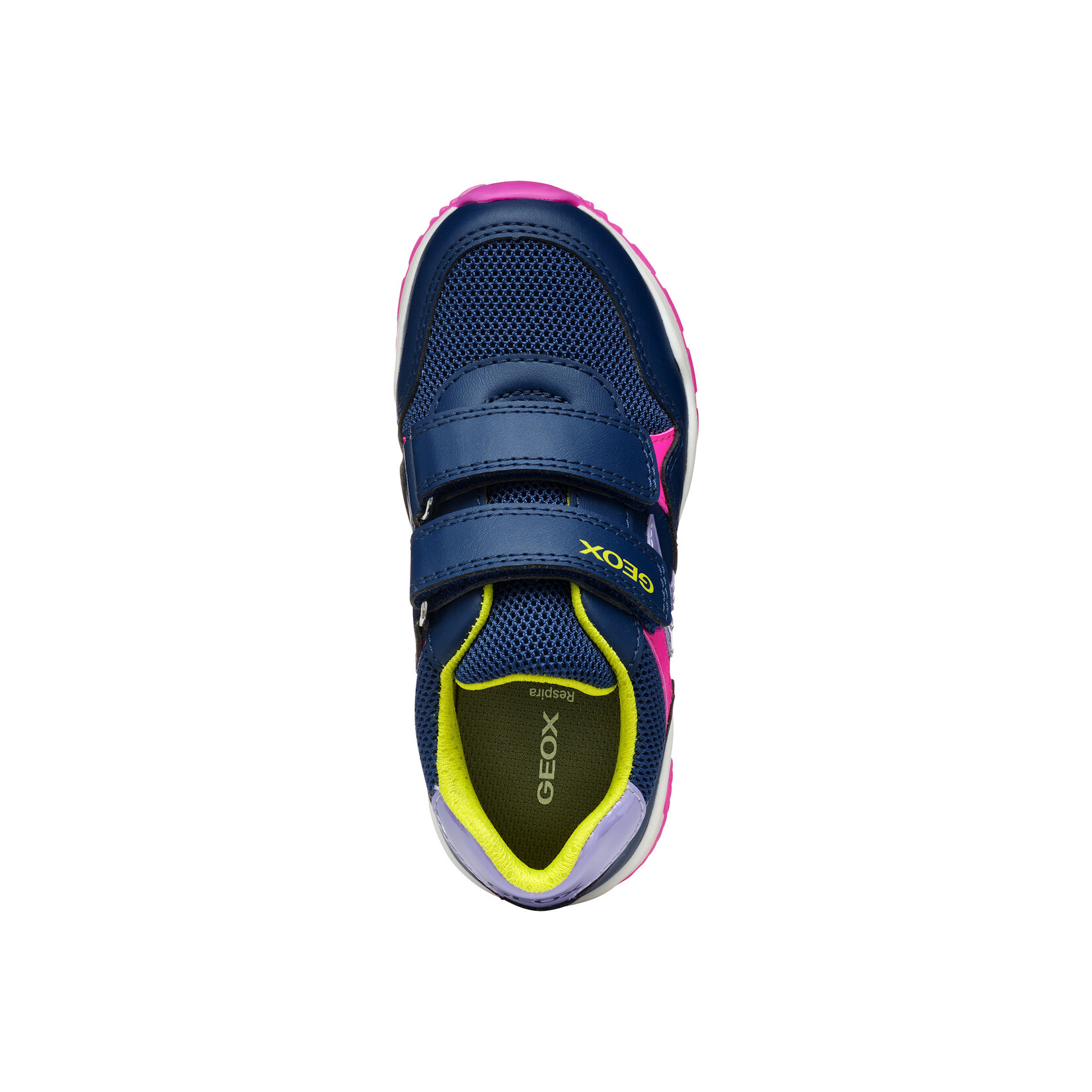 Geox GEOX - Chaussures de sport en cuir synthétique et mesh 'J Pavel G. A - Marine et Fuchsia fluo'