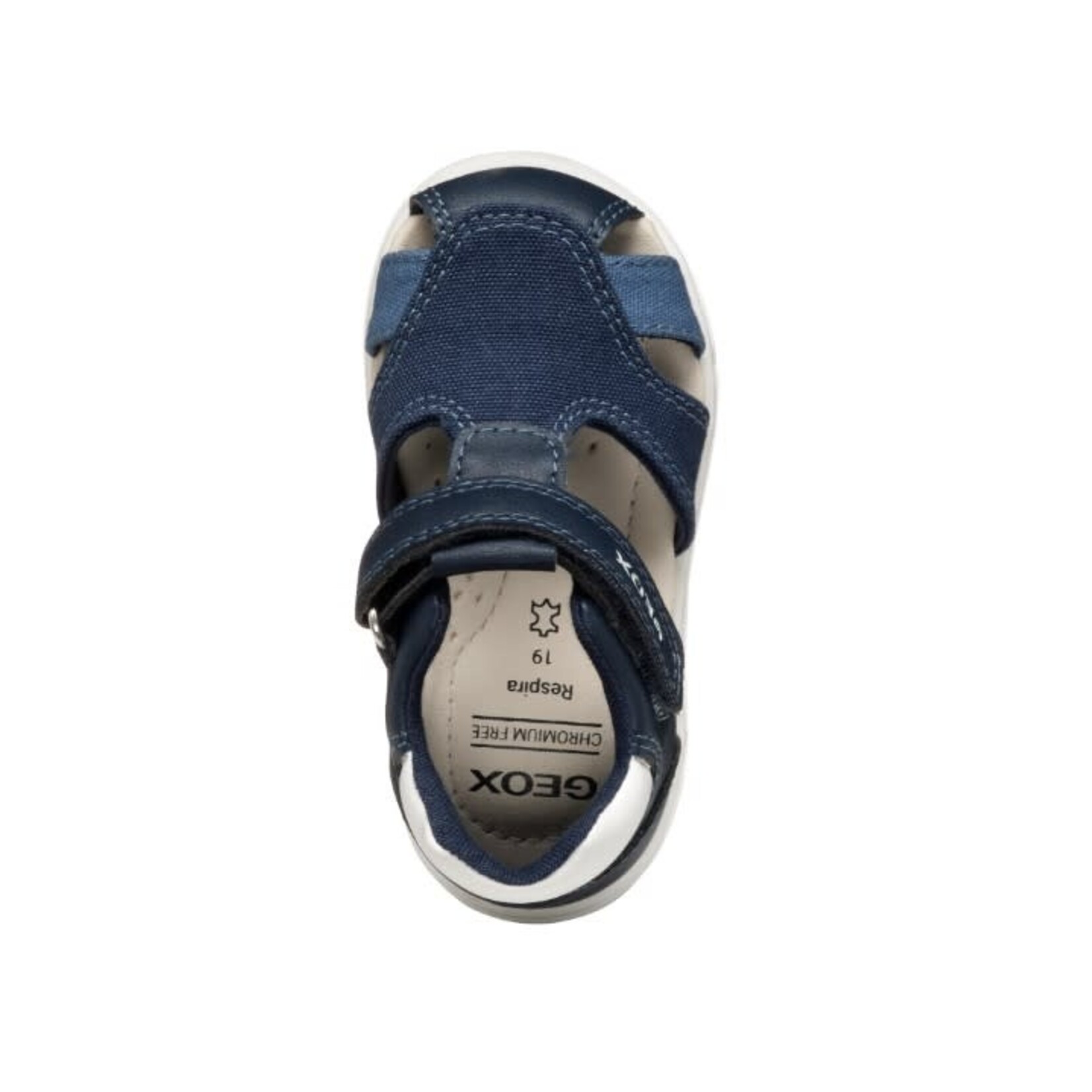 Geox GEOX - Sandales effet cuir à bout fermé 'Zapito - Navy/White'