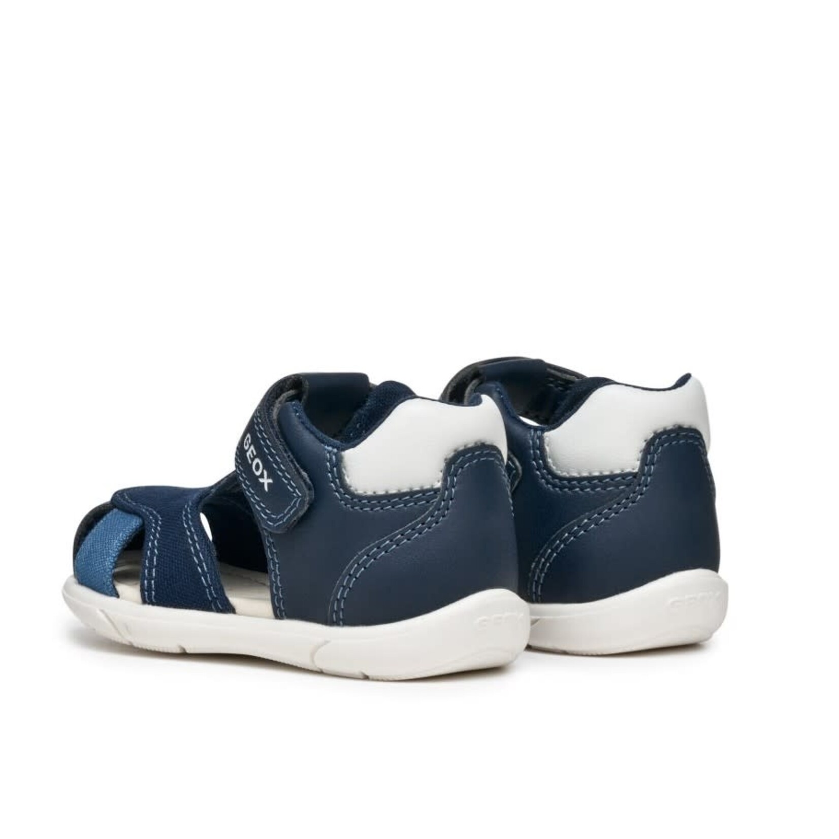 Geox GEOX - Sandales effet cuir à bout fermé 'Zapito - Navy/White'