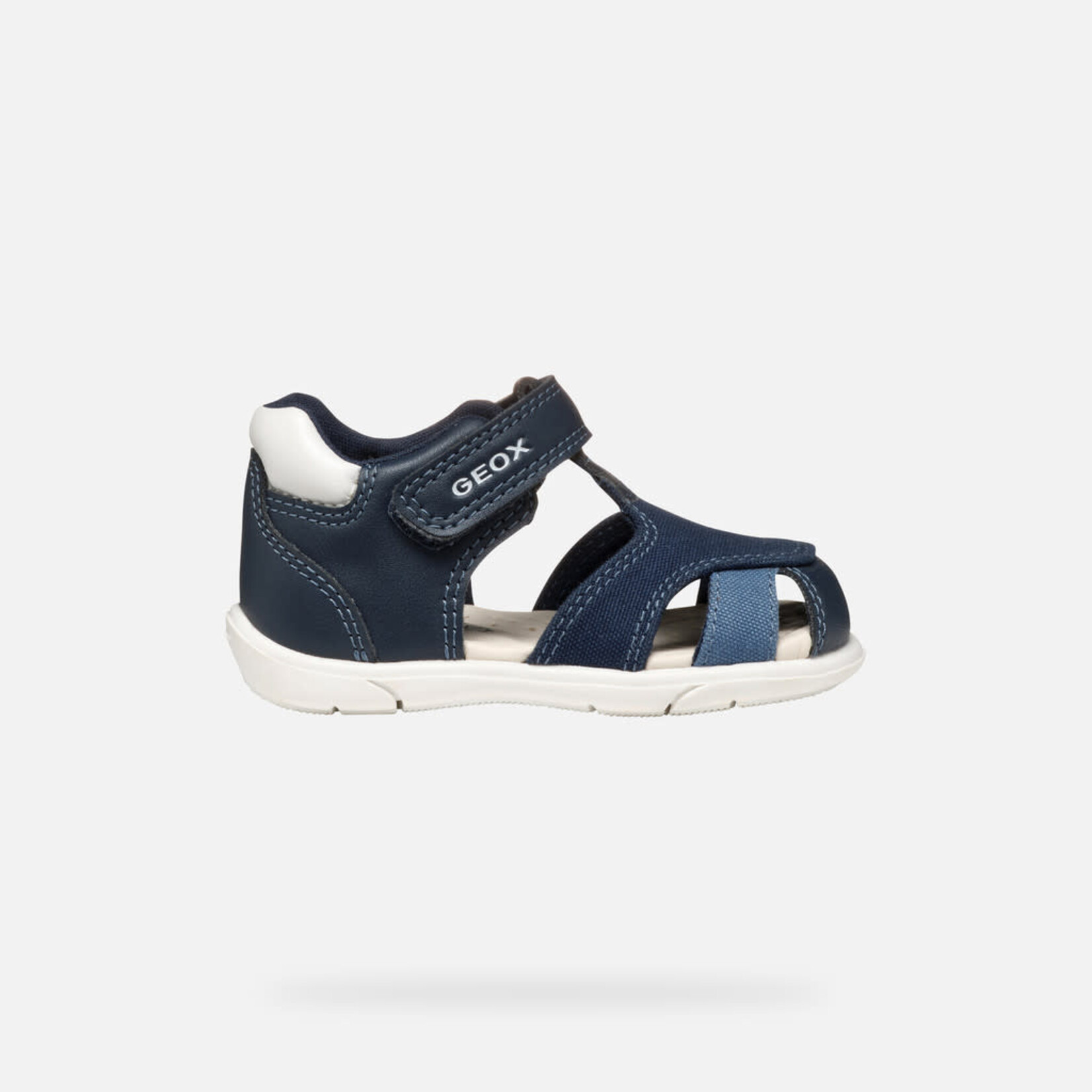 Geox  GEOX - Closed Toe Leather Sandals 'Zapito - Navy/White'