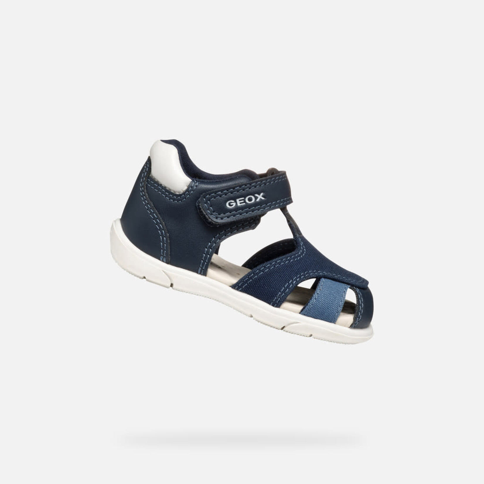 Geox GEOX - Sandales effet cuir à bout fermé 'Zapito - Navy/White'