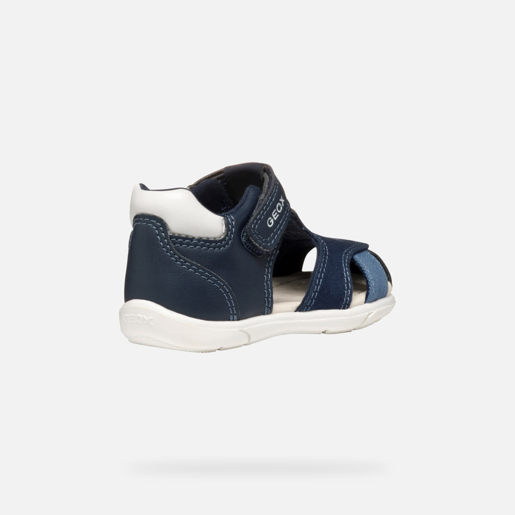 Geox GEOX - Sandales effet cuir à bout fermé 'Zapito - Navy/White'