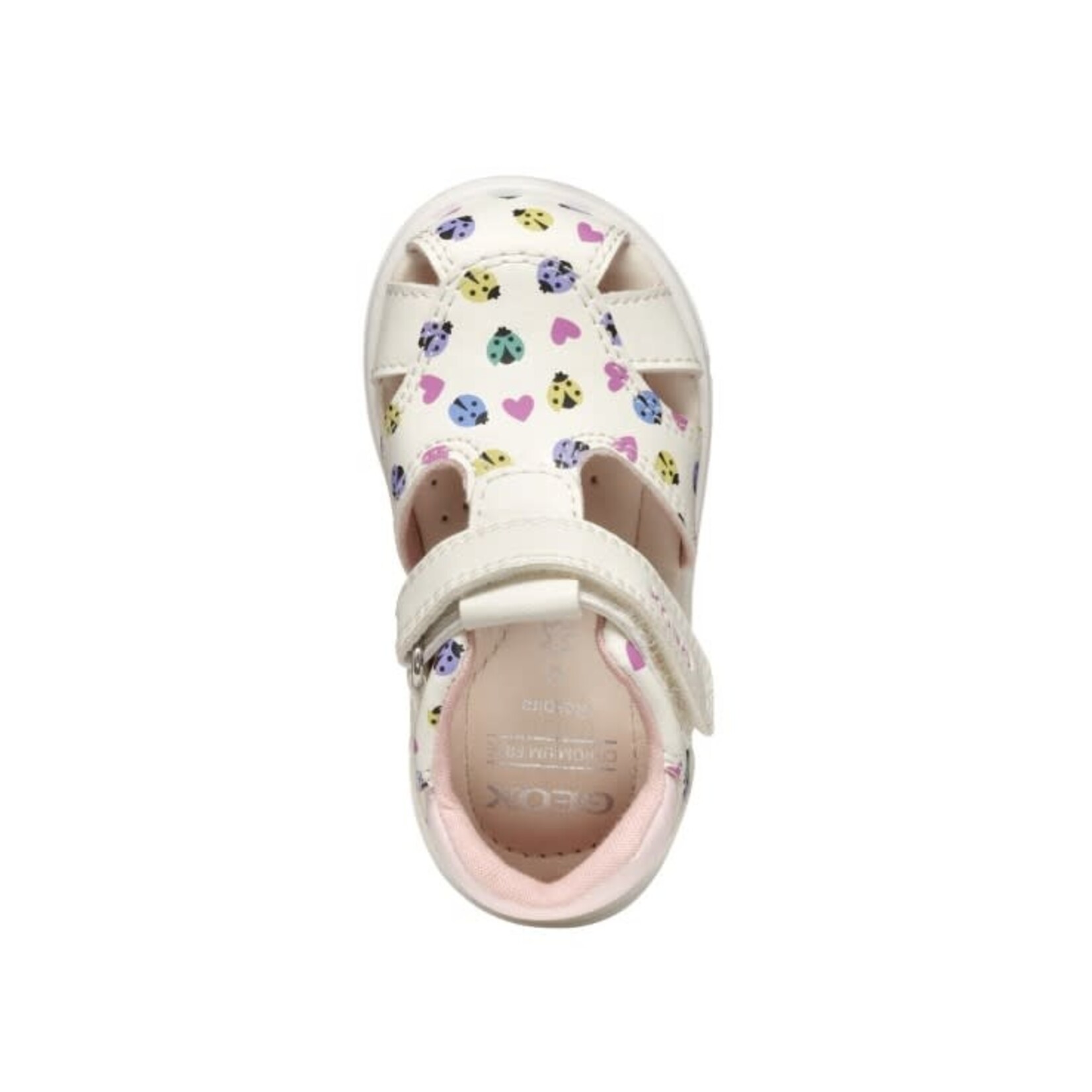 Geox GEOX - Sandales effet cuir à bout fermé 'Zapito - White/Multicolor' - imprimé coccinelles