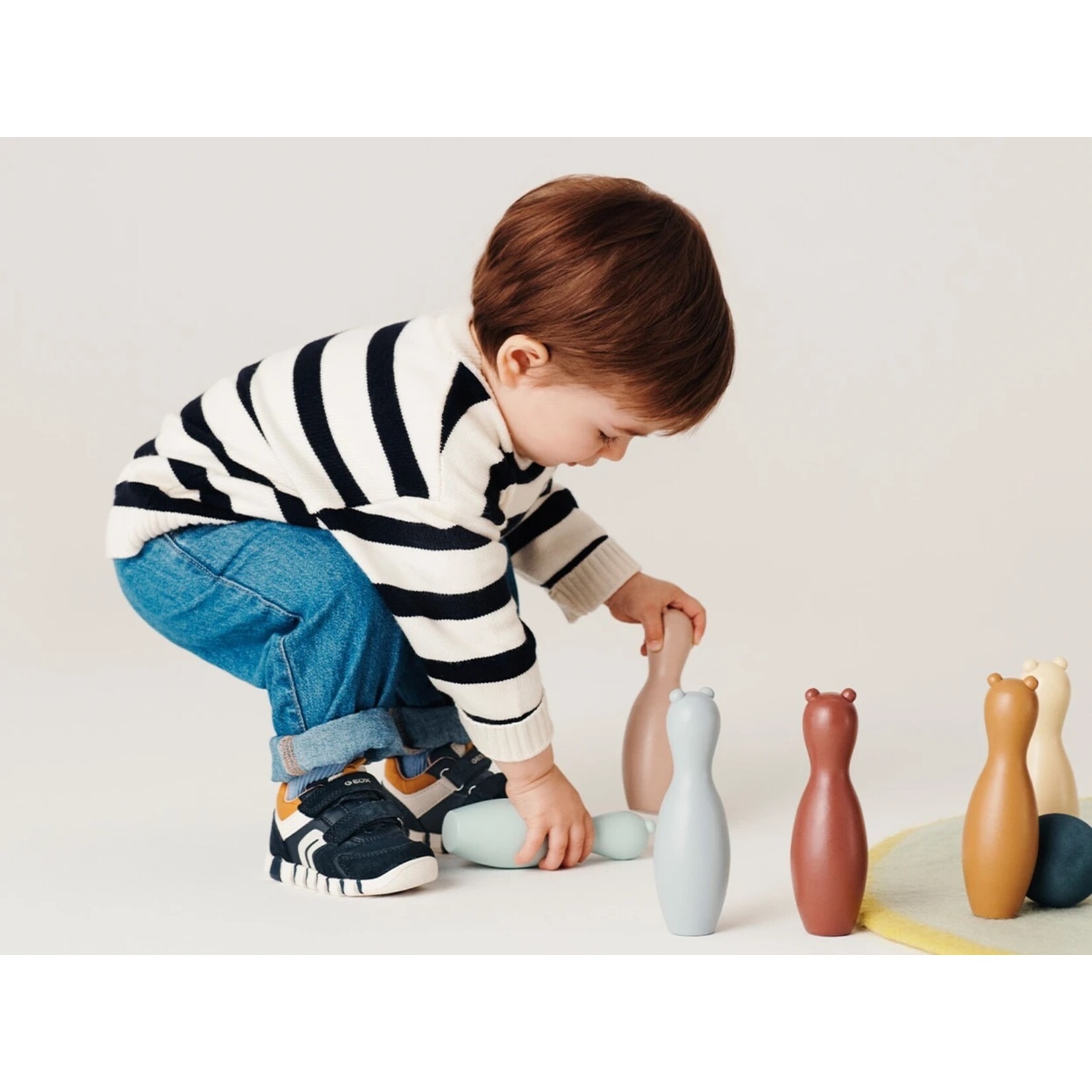 Geox GEOX -First steps sports shoes 'B. Iupidoo - Suede and mesh - Navy/Dk red'