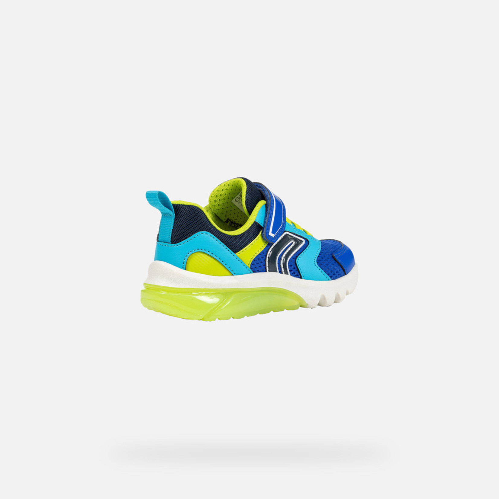 Geox GEOX - Chaussures de sport avec semelle lumineuse 'J. Ciberdron C - Mesh + Geobuck' - Royal / Lime