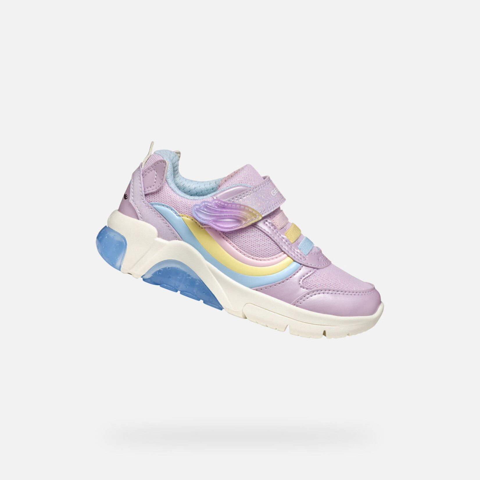 Geox GEOX - Chaussures de sport avec semelle lumineuse 'J. Fadinlight - PE.SY. P.A + Mesh - Lilac / Multicolor'