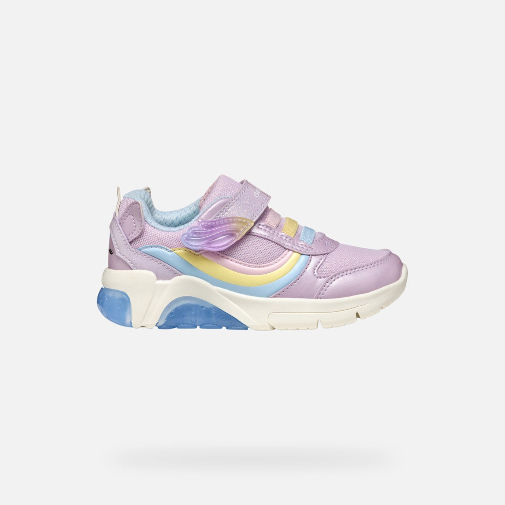 Geox GEOX - Sneaker with luminous sole 'J. Fadinlight - PE.SY. P.A + Mesh - Lilac / Multicolor'