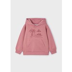 Mayoral MAYORAL - Hooded sweater with embroidered tropical scene in dark pink (guava)