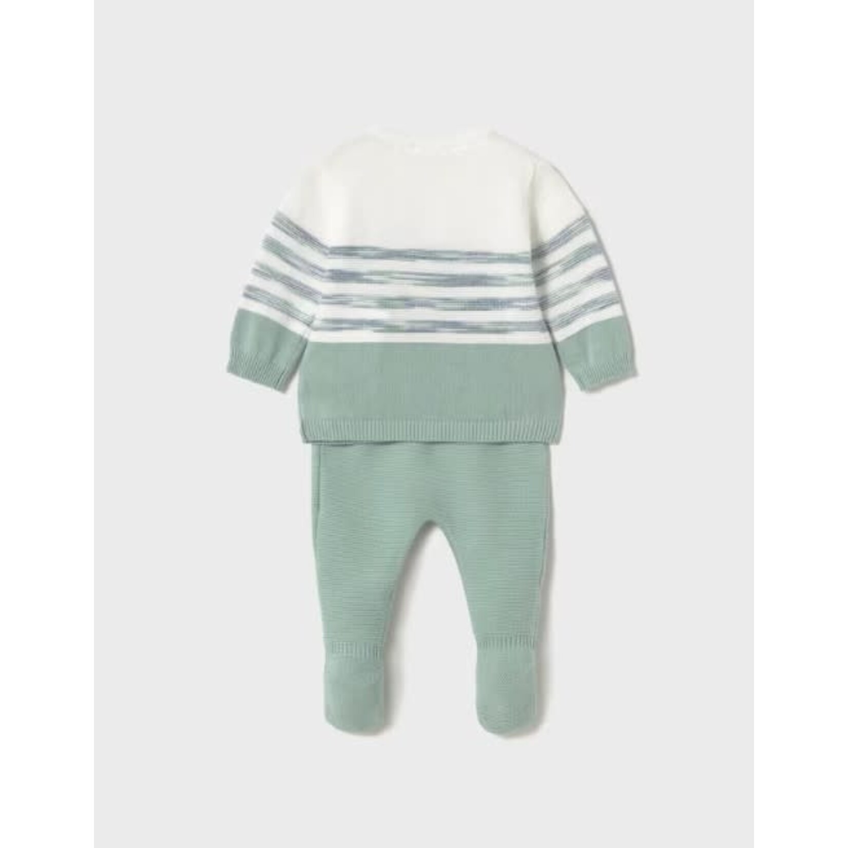 Mayoral MAYORAL - 2-Piece baby gift set - Sweater and pants in white and mint green