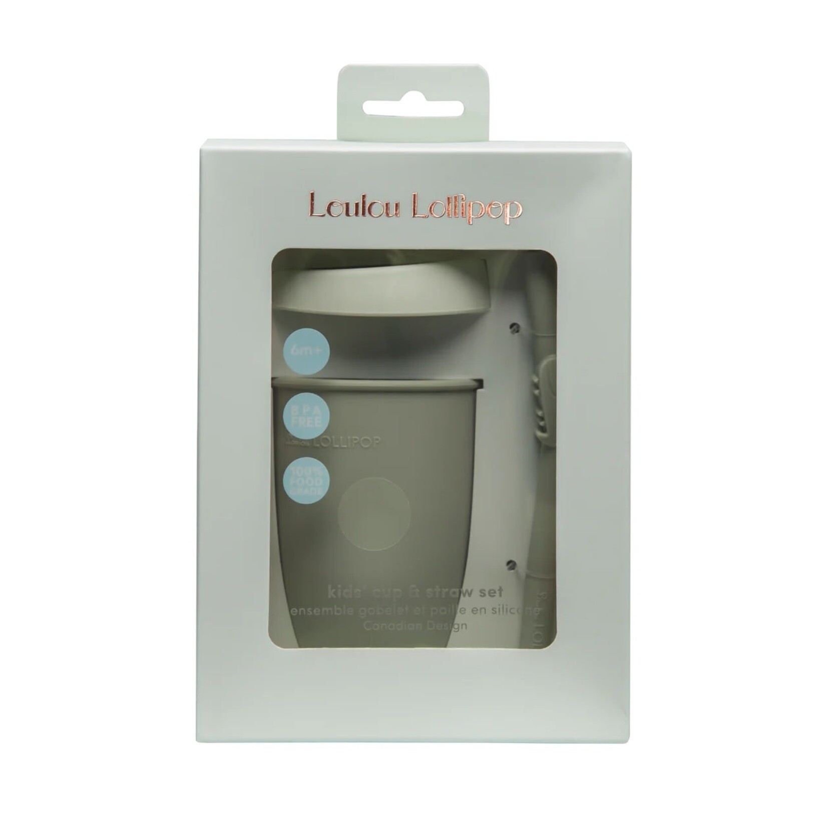 Loulou Lollipop LOULOU LOLLIPOP - Ensemble gobelet et paille en silicone - Alligator