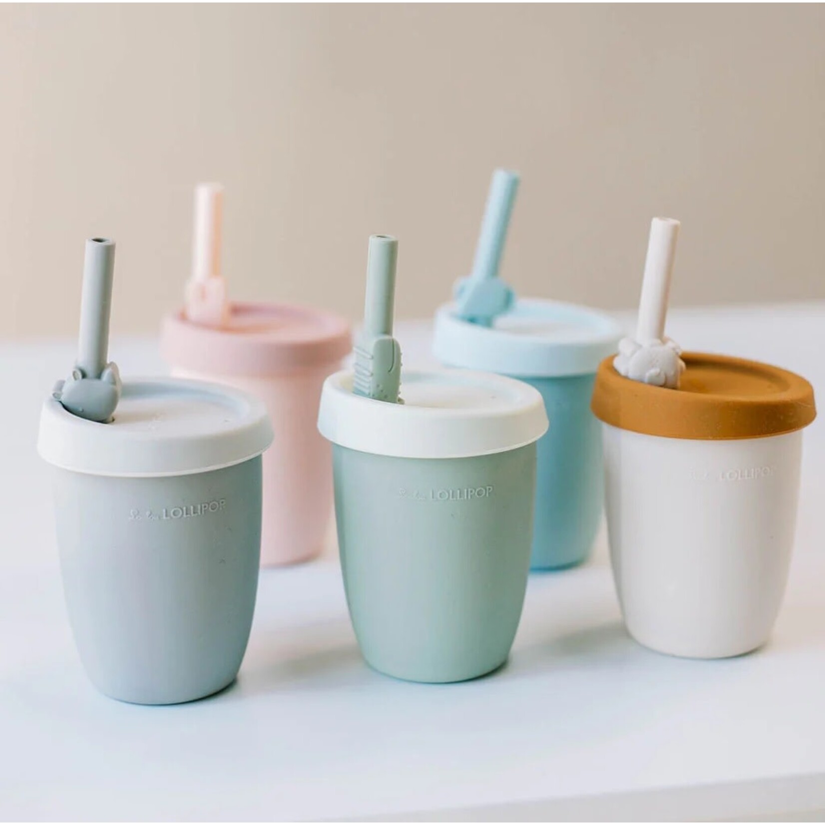 Loulou Lollipop LOULOU LOLLIPOP - Ensemble gobelet et paille en silicone - Alligator