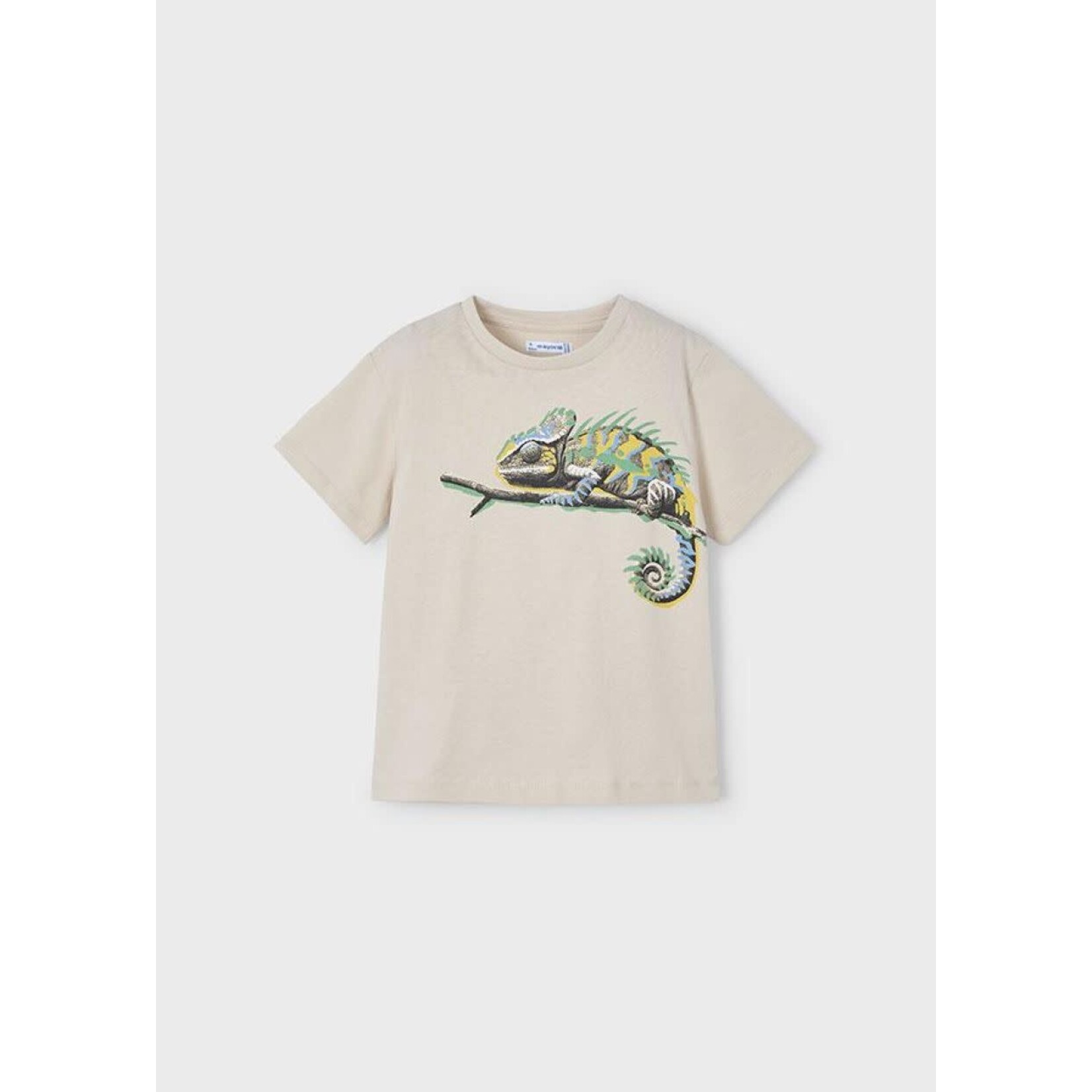 Mayoral MAYORAL - Quartz Beige Short Sleeve t-shirt with Chameleon Print