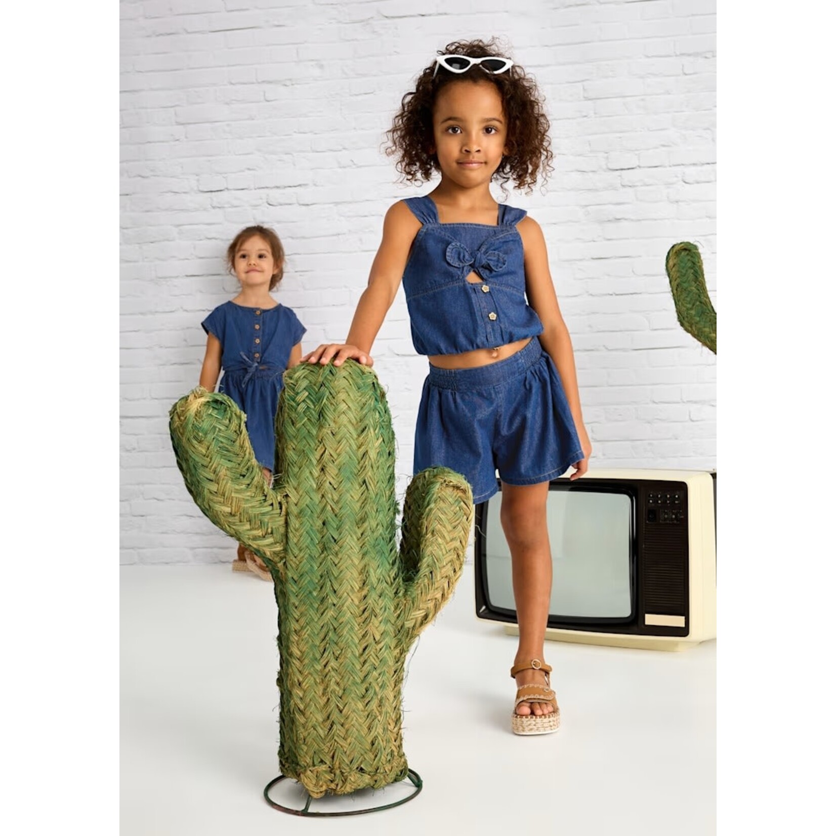 Mayoral MAYORAL -  Short ample effet denim à taille élastique