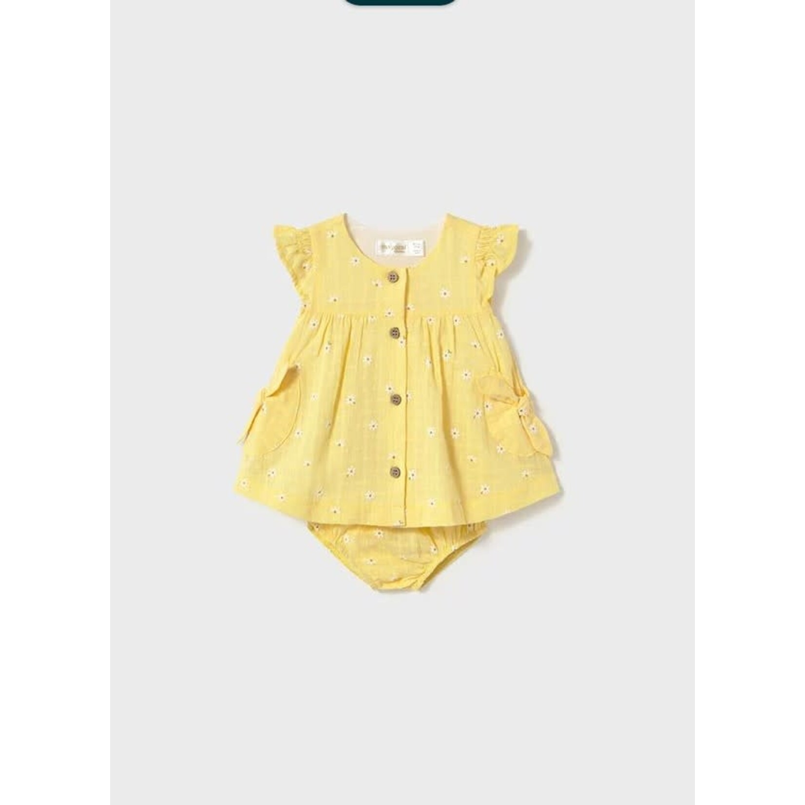 Mayoral MAYORAL - Robe jaune en coton léger avec protège-couche