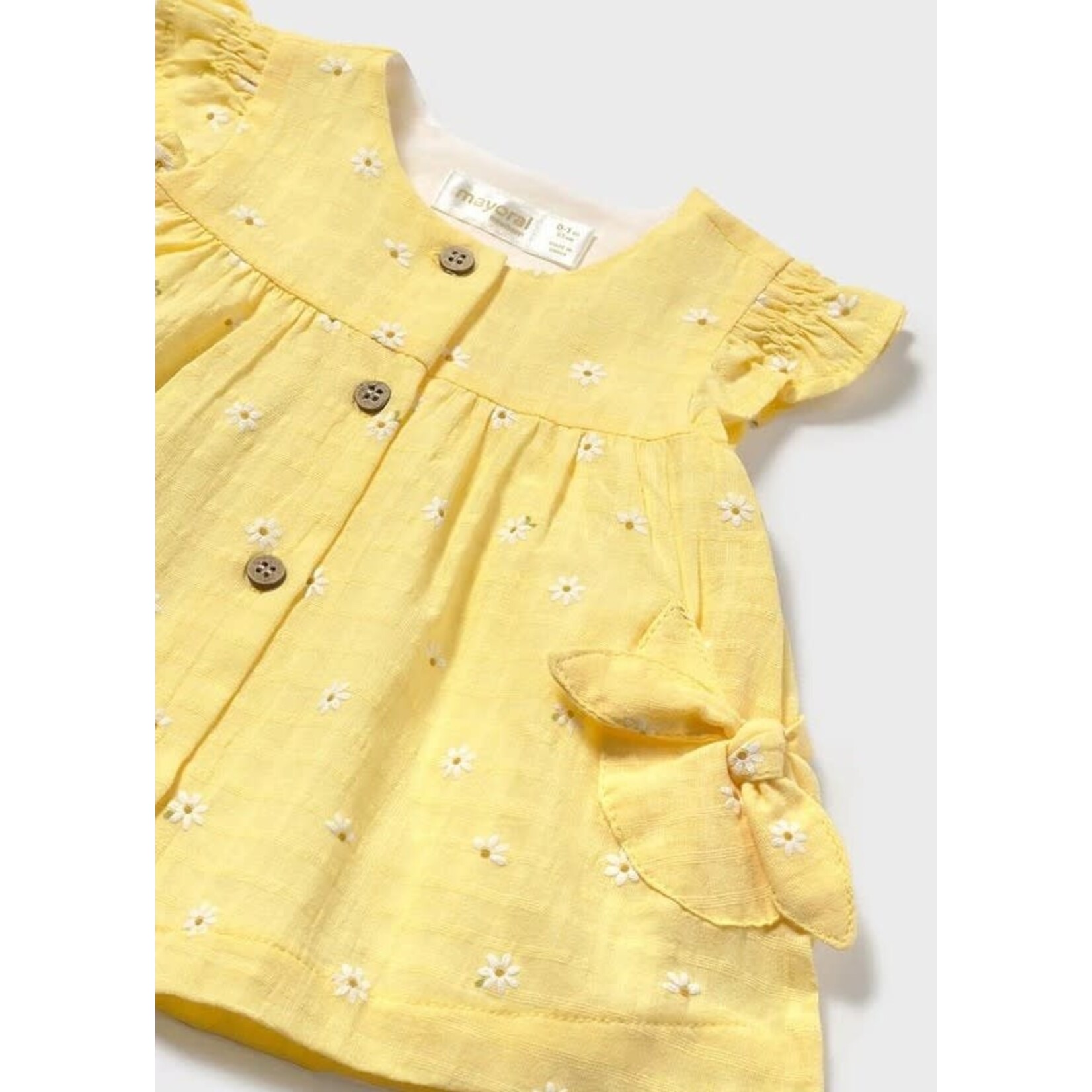 Mayoral MAYORAL - Robe jaune en coton léger avec protège-couche