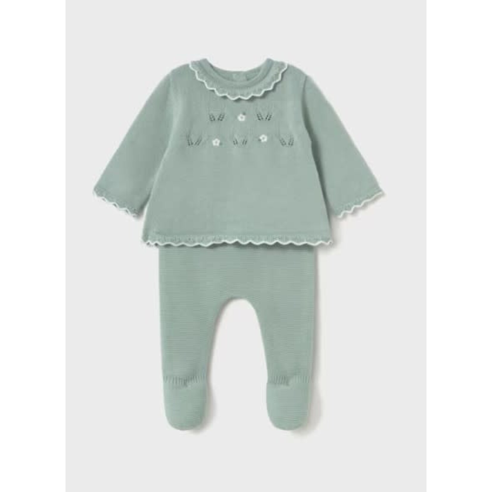 Mayoral MAYORAL - Knit sweater and pants 2-piece set in mint