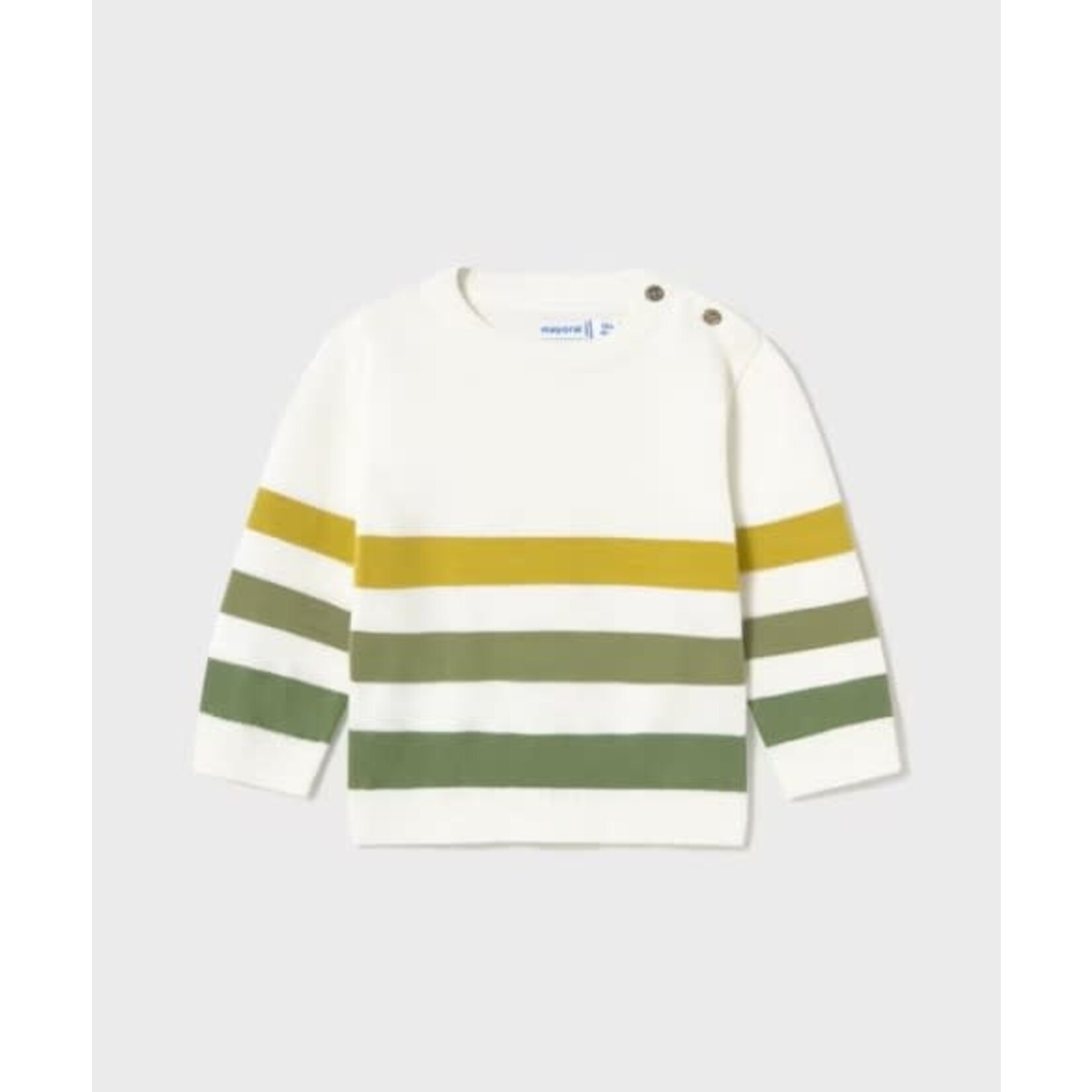 Mayoral MAYORAL - Light-knit sweater with mustard and sage green stripes