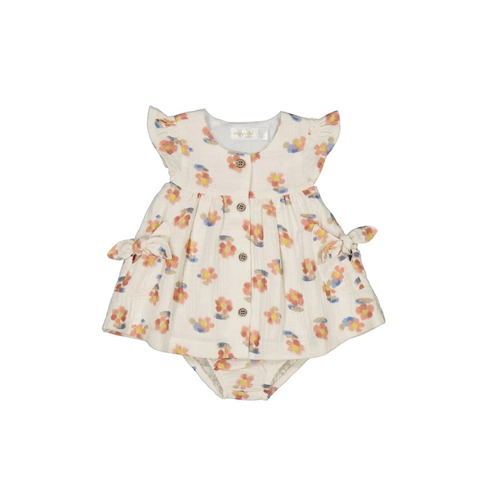 Mayoral MAYORAL - Robe à boutons  avec protège-couche motif floral