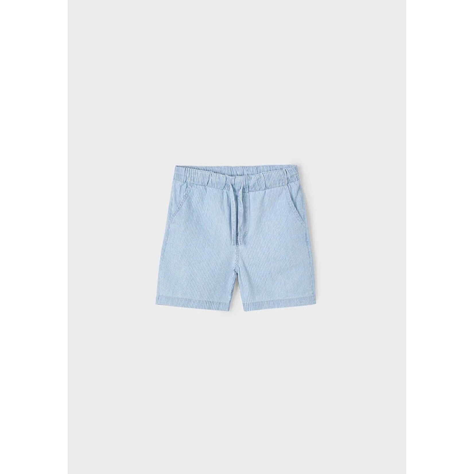 Mayoral MAYORAL - Short en coton bleu pâle rayé blanc