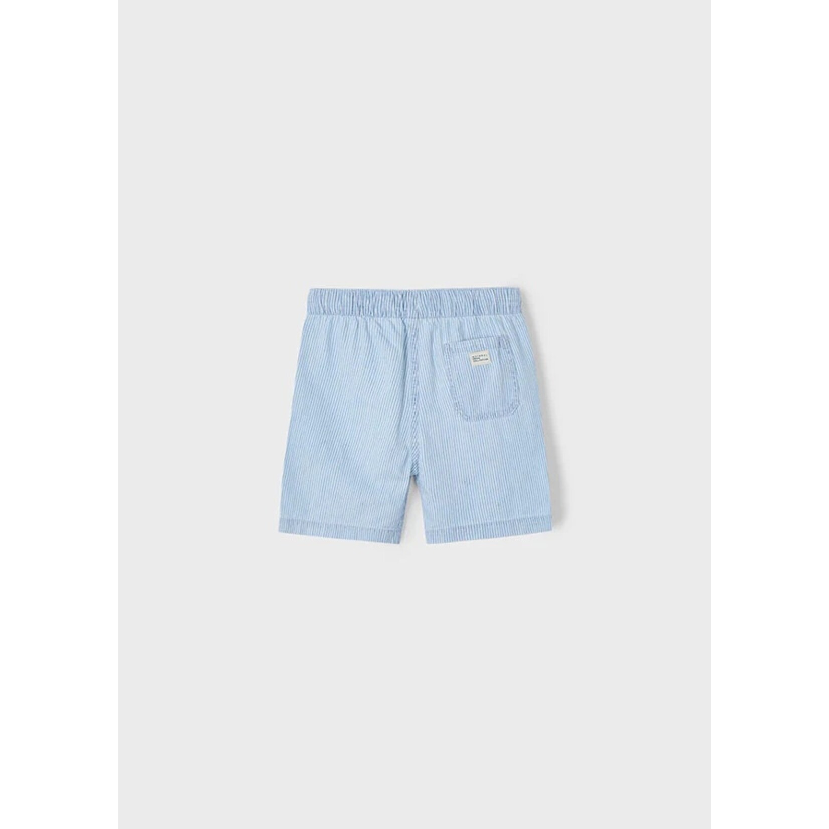 Mayoral MAYORAL - Short en coton bleu pâle rayé blanc