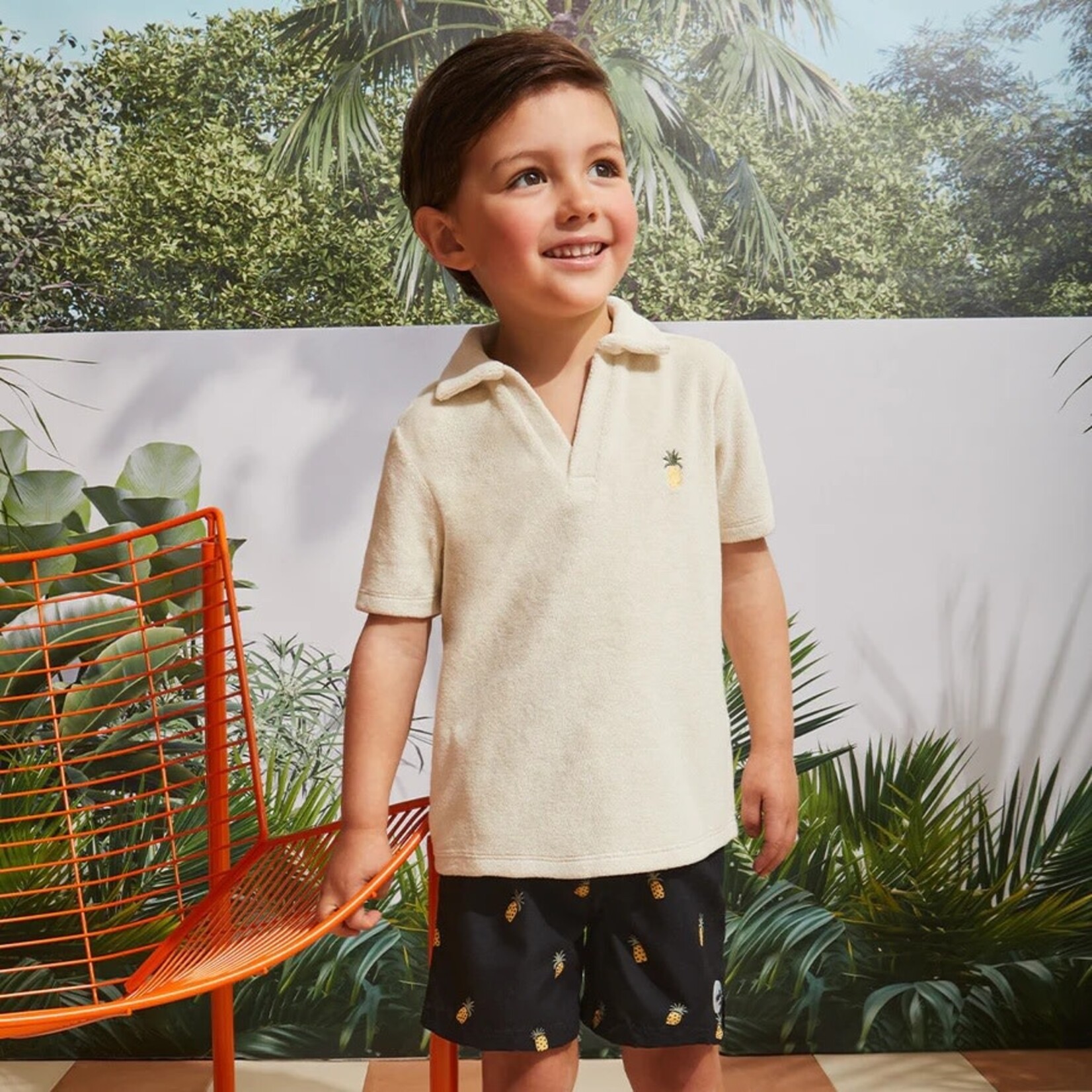 Miles the label MILES THE LABEL- Navy terry cloth polo shirt