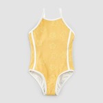 Miles the label MILES THE LABEL - Maillot une pièce jaune avec imprimé d'hibiscus en relief