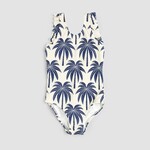 Miles the label MILES THE LABEL - Maillot de bain une pièce beige à imprimés palmiers