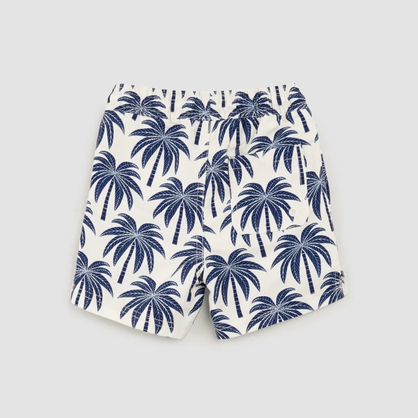 Miles the label MILES THE LABEL - Short de bain beige à imprimés palmiers