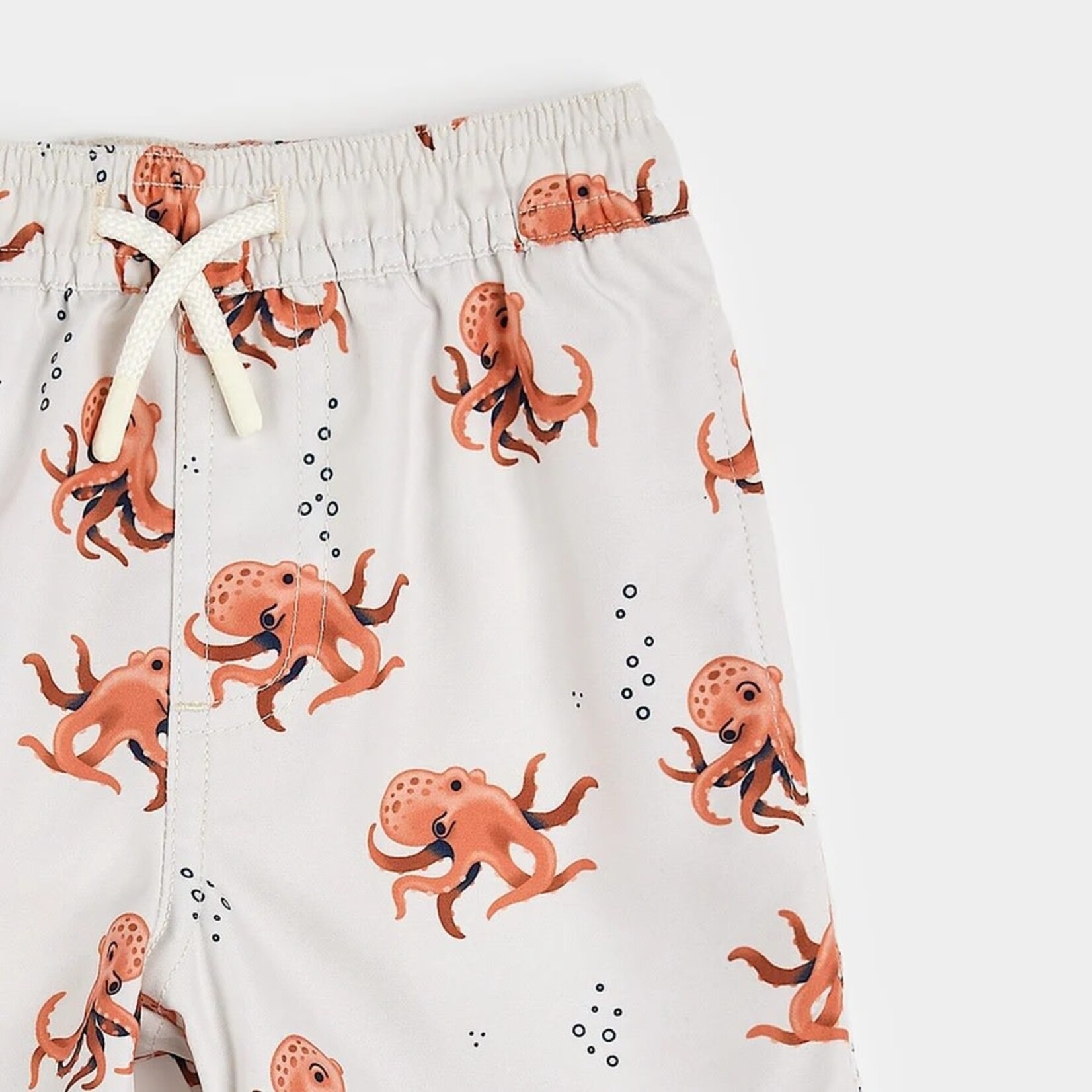 Miles the label PETIT LEM - Octopus Print on Crème Swim Trunks