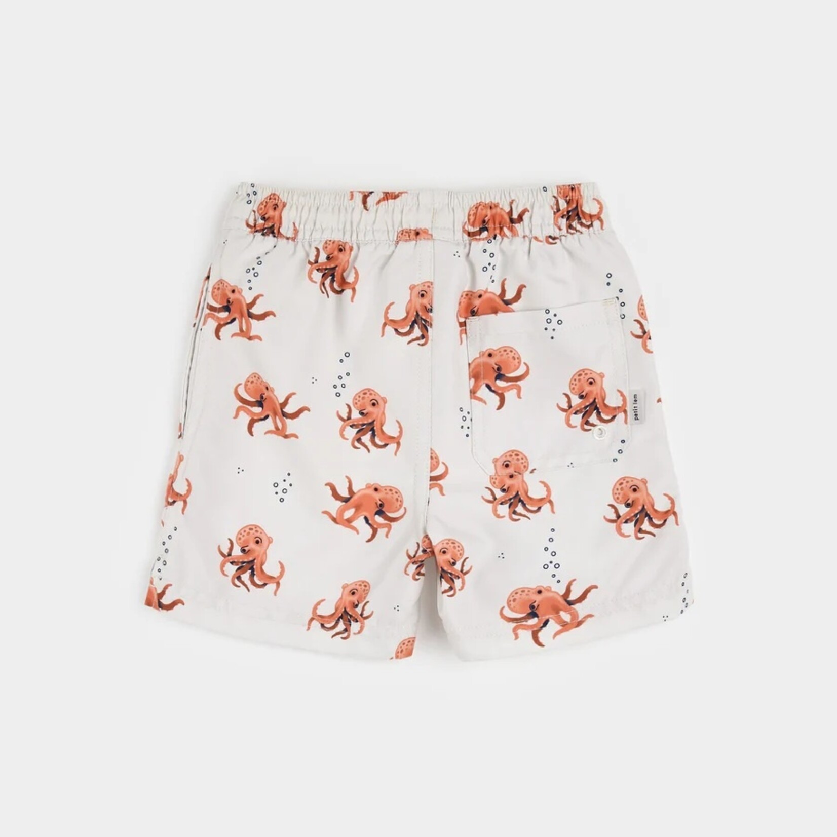 Miles the label PETIT LEM - Octopus Print on Crème Swim Trunks