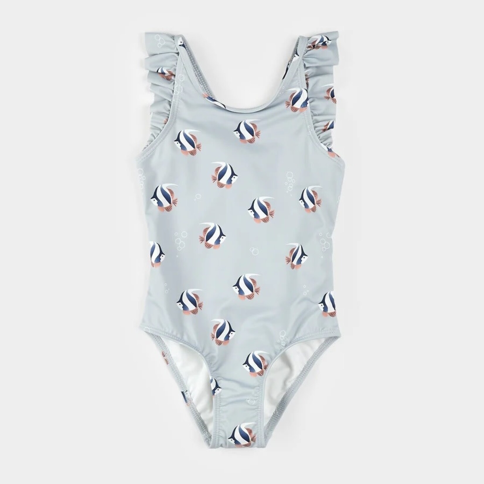 Petit Lem PETIT LEM - Maillot de bain bleu clair à imprimés de poissons tropicaux