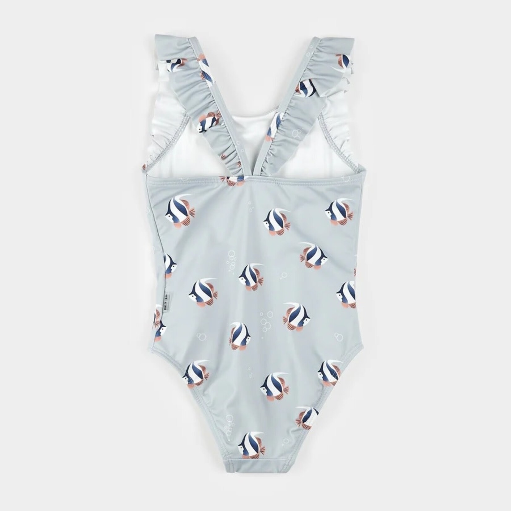Petit Lem PETIT LEM - Maillot de bain bleu clair à imprimés de poissons tropicaux