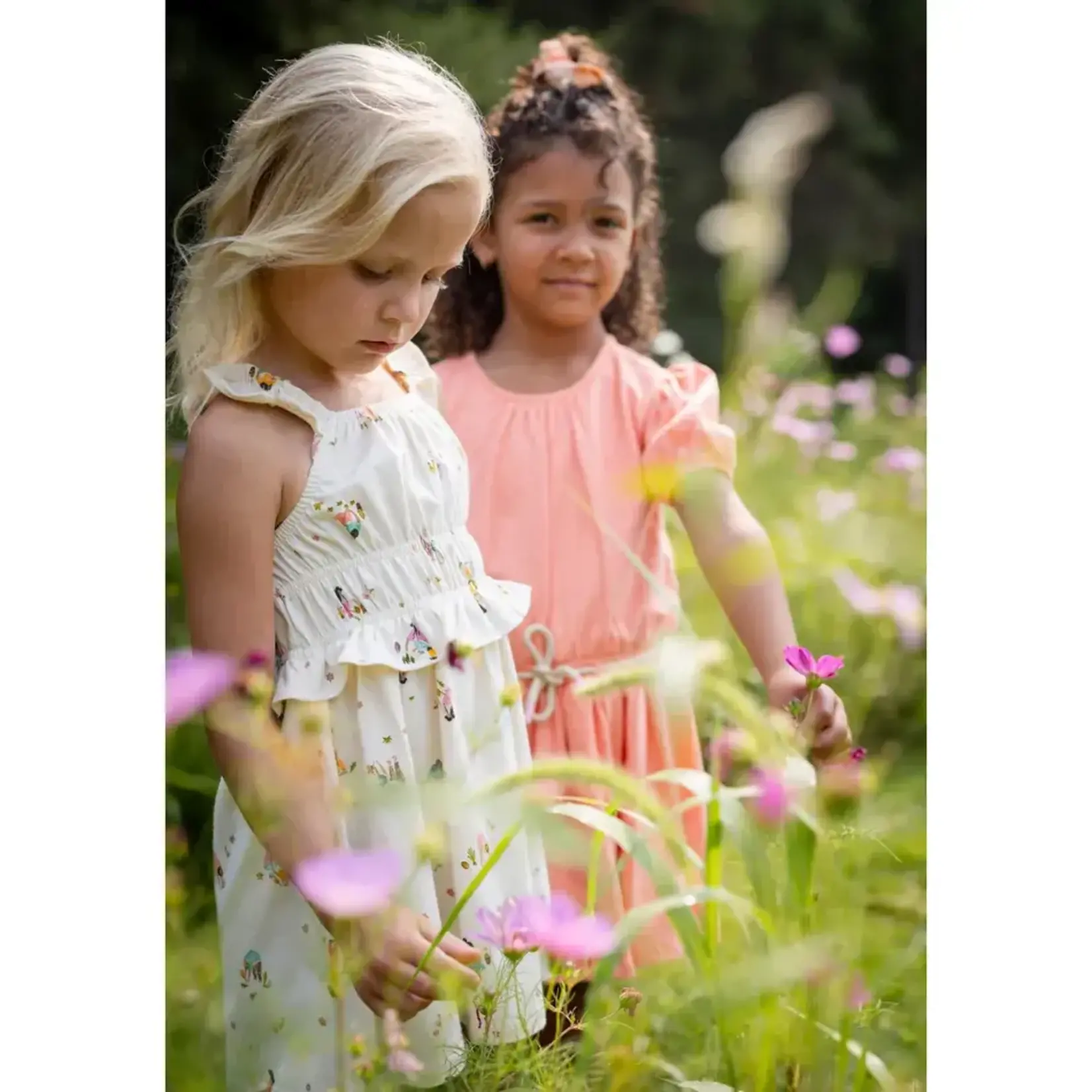 Nanö NANÖ - Robe ivoire à bretelle avec imprimé jardinière 'Petit Pouce Vert'