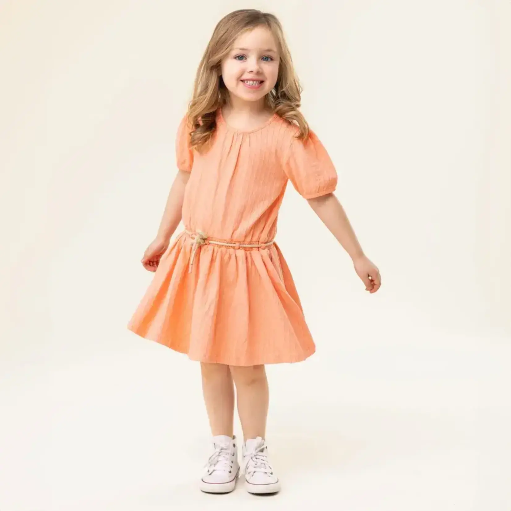 Nanö NANÖ - Pointelle dress with a shiny belt lanyard 'Petit Pouce Vert'