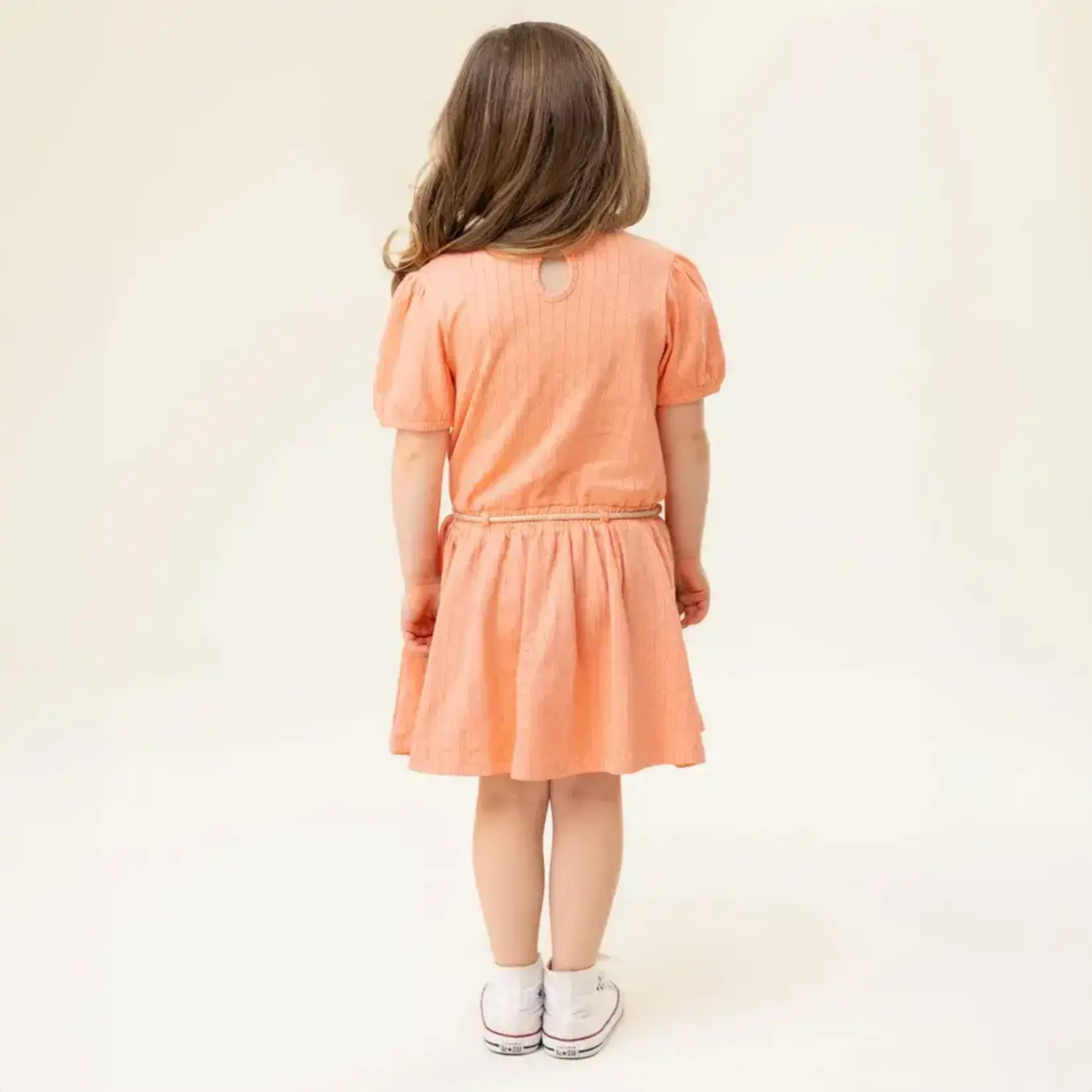 Nanö NANÖ - Pointelle dress with a shiny belt lanyard 'Petit Pouce Vert'