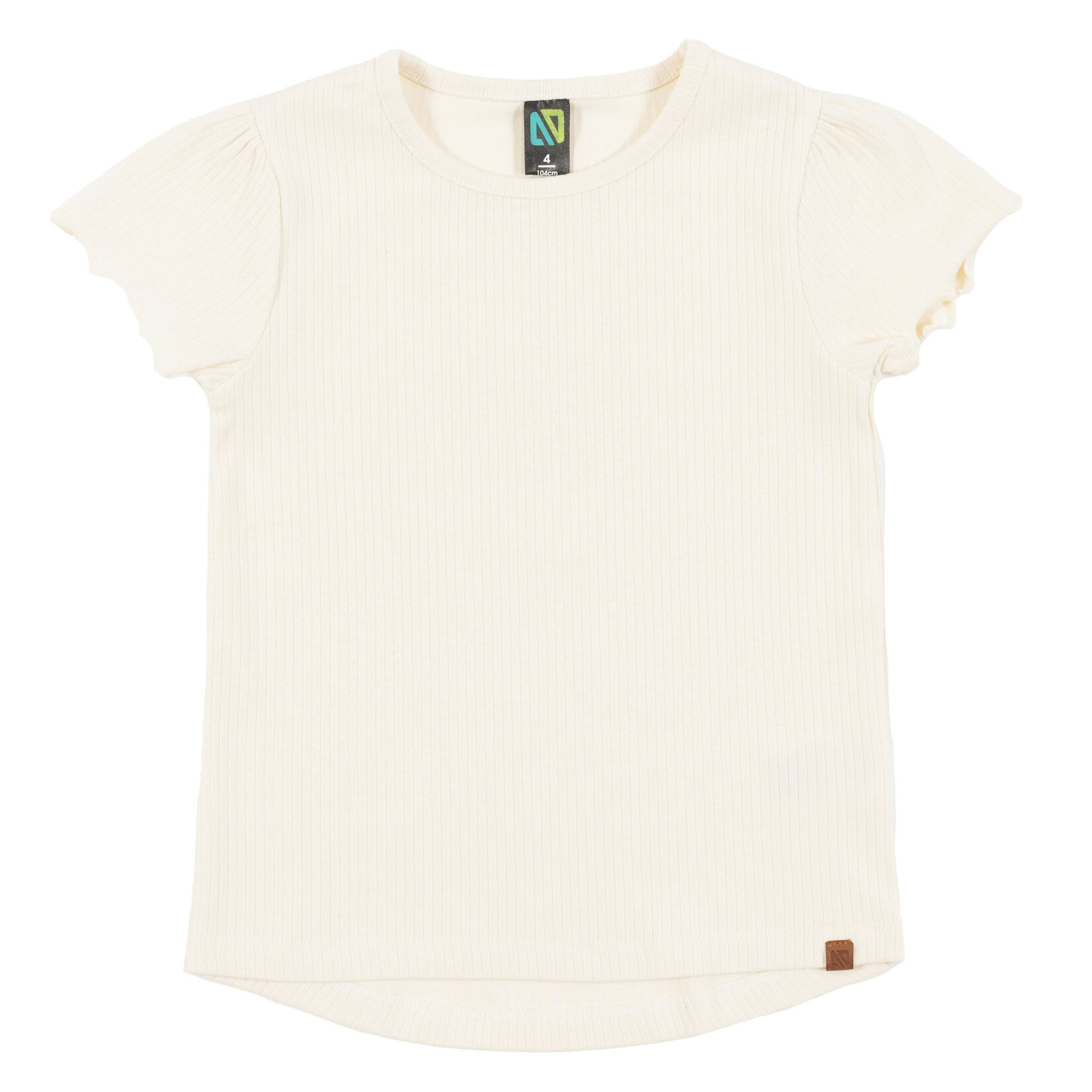 Nanö NANÖ - Long Ribbed Shirt with Lettuce Edge Sleeves 'Douce Coccinelle'