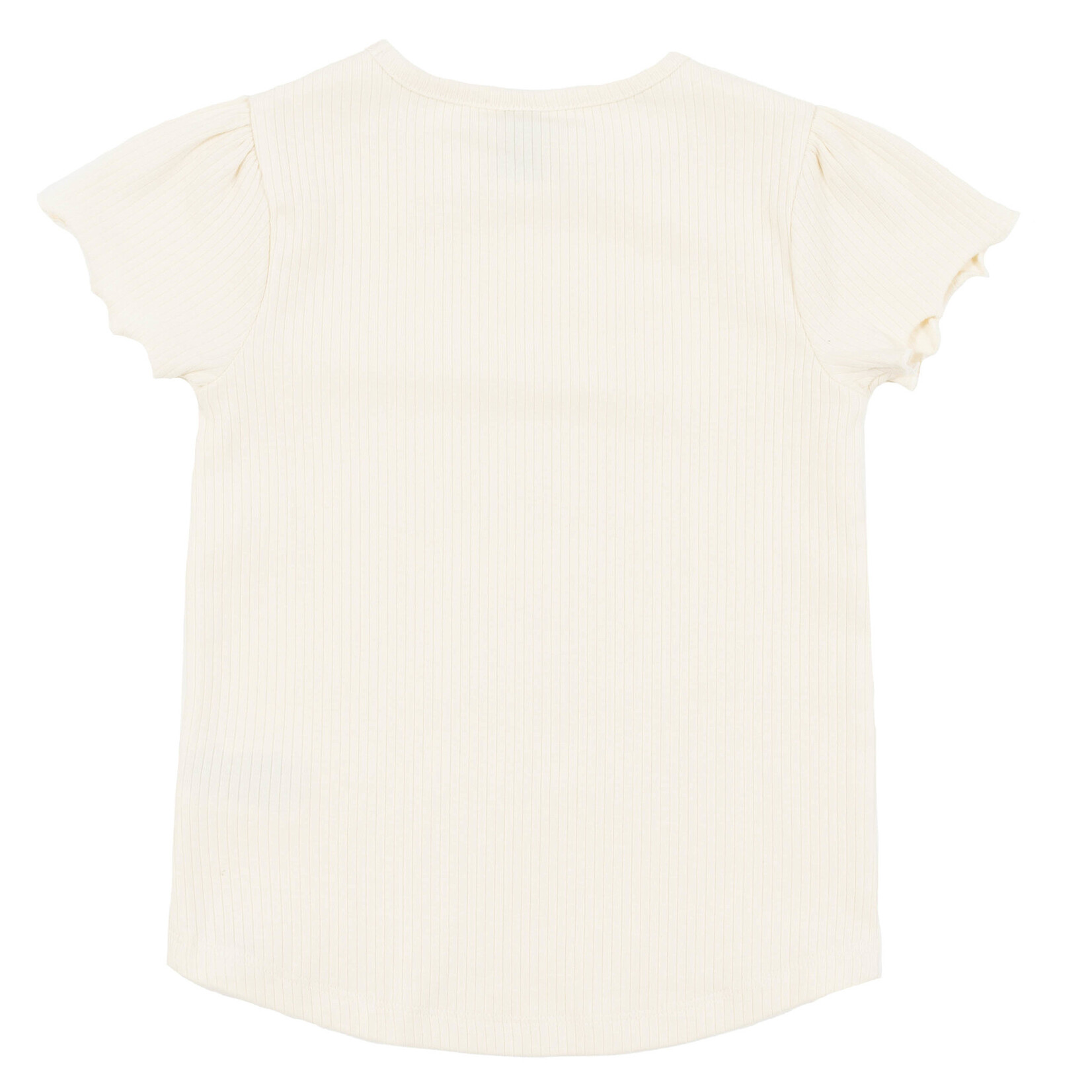 Nanö NANÖ - Long Ribbed Shirt with Lettuce Edge Sleeves 'Douce Coccinelle'