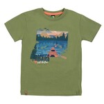 Nanö NANÖ - Dark green t-shirt with kayaking print 'Destination plein air'
