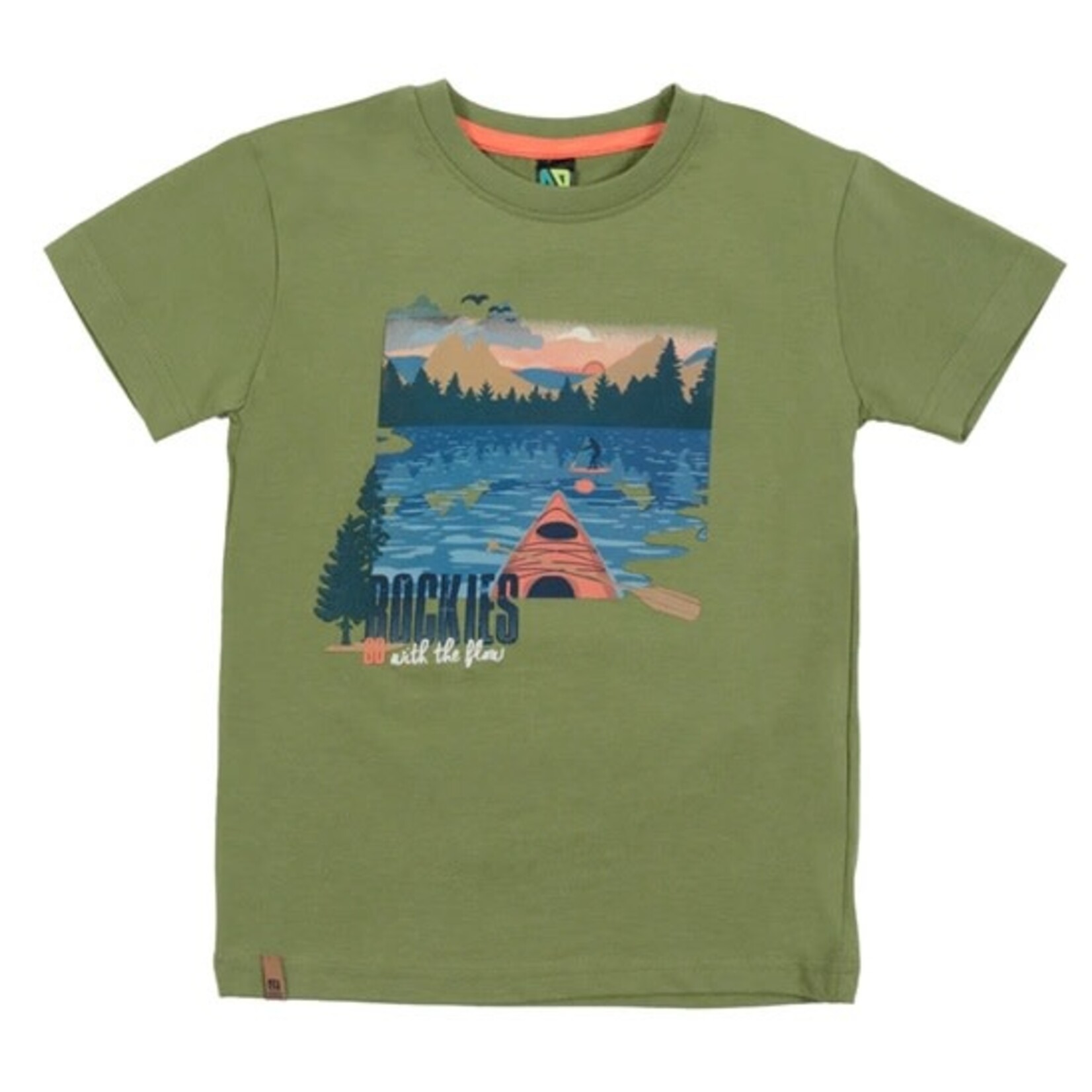 Nanö NANÖ - T-shirt vert foncé avec imprimé de promenade en kayak 'Destination plein air'