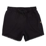 Nanö NANÖ - Short en jersey noir à taille élastique avec cordon d'ajustement 'Joli colibri'